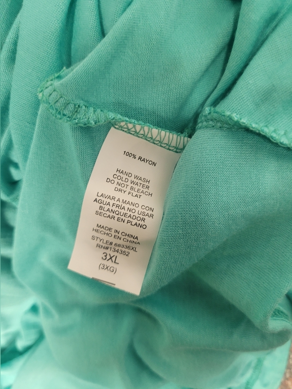 Ambiance Asymmetrical Tank Top 3XL Pastel Green Slinky Stretch Knit - Picture 5 of 6